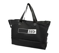 Travel Essential Duffle Bag Borsa a mano con cerniere per donna borsa a tracolla da viaggio grande borsa bagaglio a mano per lavoro occasionale, nero