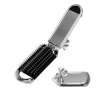 Travel Hair Brush - 2-in-1 Folding Pocket Pocket Small Comb | Foldable Hair Massage Detangling Brush With Mirror | Portable Compact Hairbrush For Gym, School, Outdoor, Women