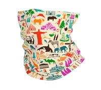 Travel Icons Culture Nation Abstract Unisex Scaldacollo Morbido Copricollo Protezione Solare Fascia Collo per Sci Sport Montagna Escursionismo