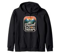 Travel Is My Favorite Therapy Escape Traveler Vacation Felpa con Cappuccio