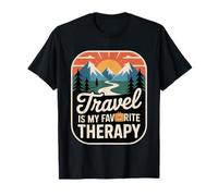 Travel Is My Favorite Therapy Escape Traveler Vacation Maglietta