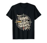 Travel Is My Favorite Therapy Escape Traveler Vacation - Maglietta