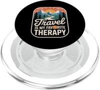 Travel Is My Favorite Therapy Escape Traveler Vacation PopSockets PopGrip per MagSafe