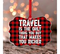 Travel Is The Only Thing You Buy That Makes You Richer Ornament Keepsake Christmas Ornament Keepsake Holiday Christmas Tree Party Decorazioni Farmhouse Farfalla Trasparente Ciondolo in acrilico per