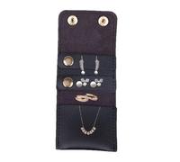 Travel Jewelry Roll - Foldable Mini Purse Organizer, Small Jewelry Storage Bag for Necklaces, Earrings, Bracelets, Brooches, Closet, Drawer, Pocket | Lightweight Build, Buckle Closure, Tengle Prevent