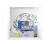 Travel Keepsake Box | 20 x 20 cm MDF Space-Themed Memory Display con slot | Top Loading Travel, Concert, Ticket, Photo, Shadow Frame, DIY Souvenir Storage | Wall Or Tabletop Decor For Adventure