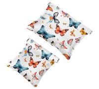 Travel Light: 2 pezzi Art Butterfly-1092 Shrapnel Bag - Rossetto e piccoli oggetti, Multicolore, A：7.1x5.8in/18x14.8cm，B:4.7x4.5in/12x11.5cm