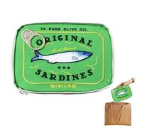 Travel Makeup Bag - Cosmetics Storage Bag | Leather Cute Makeup Purse | Canned Sardine Cosmetic Bag | Funny Sardine Design Aesthetic Storage Coquette Makes Light Weight Pouch For Womens