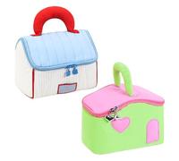 Travel Makeup Bag, House Shape Cosmetic Organizer, Toiletry Storage Pouch, 7.87 Inches Zipper Compartment Design, Portable Handheld Handle for Road Trip, Business, Gym, Commute Use