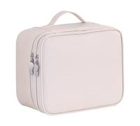 Travel Makeup Bag, Large Capacity Cosmetic Organizer Women, Portable Double Layer Case with Divider and Handle, Toiletry Pouch for Brushes, Traveling, Birthday Gift