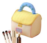 Travel Makeup Bag, Portable Toiletry Organizer, House Shaped Cosmetic Pouch, Waterproof Storage Case, Lightweight Makeup Holder for Business Trips and Home Use, 1 pezzo, giallo, Se référer au