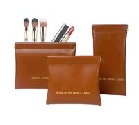 Travel Makeup Bag, Pu Leather Makeup Pouch, Self-Closing Cosmetic Organizer, Portable Makeup Bag, Multifunctional Makeup Pouch, Cosmetic Accessories Organizer, Makeup Organizer for Women