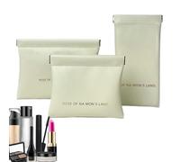 Travel Makeup Bag, PU Leather Pouch, Self-Closing Organizer, Sturdy Zipper Design, Spacious Compartments, Perfect for Travel Beauty Storage, Brown, White, Pink, 3 Pieces