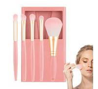 Travel Makeup Brush Set, Compact Makeup Brushes with Case and Mirror, Portable Cosmetic Tools for Foundation, Powder, Concealers, Eye Shadow Application, (4,33 x 2,95 inches)