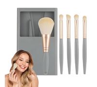 Travel Makeup Brush Set, Compact Traveling Size Makeup Brushes with Protective Case Mirror, Complete Portable Cosmetic Tools for Foundation, Powder, Concealers, Eye Shadow