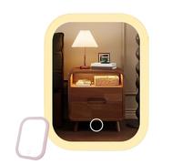 Travel Makeup Mirror with LED Light - Foldable Touch Vanity On The Gos Grooming | ABS Shells with Tri Color Lighting, Touch Sensor Control, Compact Desk Beauty Reflector for Bags School Tables Gift