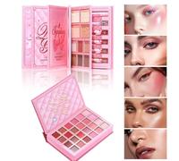 Travel Makeup Palette | Versatile Book-Style Makeup Eyeshadow,Matte Eyeshadow With Blush, Effortless Highlighter And 6 Lip Gloss - For Women, Girls, Travel, Beauty, Party, Daily, Stage