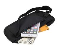 Travel Money Belt Hidden Wallet Passaporto in Denaro Busta in Cintura Slim Secret Secret Borse da Viaggio Pacchetto (Nero)