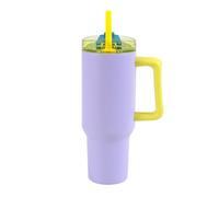 IDRINK - Tumbler borraccia termica da viaggio, 1,2 Lt con manico e cannuccia (Viola)
