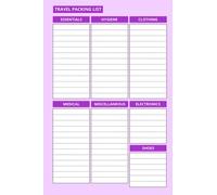 Travel Packing List for All Types of Trips: With Dedicated Columns for Organized Journey Planning | 6x9 Inches, 72 Pages | Easy Item Tracking