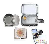 Travel Paint Palette - Mini Watercolor Palette | Empty 10-Grid Palettê | With Magnetic Clip, Brush Washer Bottle, Portable For Travel Outdoor Sketching Classroom Hiking School Camping Journaling