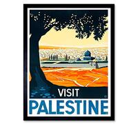 Travel Palestine Mosque City Holy Land Tree Art Print Framed Poster Wall Decor 12X16 Inch Viaggio Palestina Città Albero Manifesto Parete