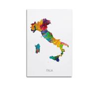 Travel Posters Italia, poster decorativo da parete con mappa ad acquerello, poster decorativo su tela, poster decorativo moderno, per camera da letto, per camera da letto (50 x 75 cm)