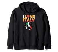 Travel Pride, Bandiera con Mappa a Forma di Cuore di I Love Italy Felpa con Cappuccio
