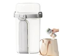 Travel Salad Container | Double-Layer Airtight Clear Jars | Portable Double Layer Food Storage Container - Light Meal Salad Cup | Breakfast Fruit Containers With Fork, Airtight Salads Box For Oatmeal