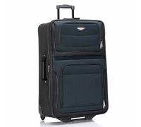 Travel Select Amsterdam Softside Expandable Rolling Luggage, Lightweight 2-Wheel Check-In Suitcase with Push-Button Handle, Navy, 29" Large