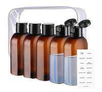 Travel Size Bottles Set, Portable Refillable Transparent Containers, Leakproof Toiletry Bottles for Shampoo, Lotion, Creams, Home, Gym, Hiking, Camping, Vacation Use, 7.09x5.51x1.57 inches
