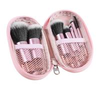 Travel Size Makeup Brushes - 11-Piece Mini Cosmetic Tool Set With Storage Bag | Soft Bristle Short Handle Brushes For Powder, Blush & Eye Shadow, Ergonomic Anti-Slip Portable Beauty Kit For Outdoors