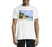 Travel The World ANSE Source d'Argent Cliffs Crew Neck Cotton T-Shirt Uomo Bianco, bianco, XS