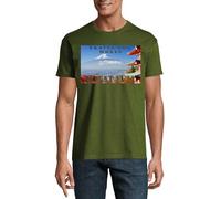 Travel The World Mount Fuji Japan - Maglietta girocollo da uomo, in cotone, colore: Verde cacciatore, Verde cacciatore, XXL