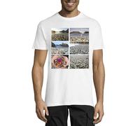 Travel The World Sea Glass Beach California Crew Neck Cotton T-Shirt Uomo Bianco, bianco, M