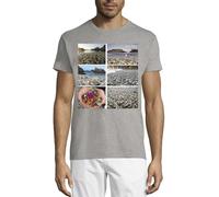Travel The World Sea Glass Beach California Crew Neck Cotton T-Shirt Uomo Grigio, grigio, 3XL