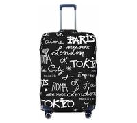 Travel The World Travel - Coperture elastiche per valigie, 45,7-81,7 cm, Nero , S