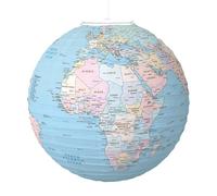 Travel Theme Lanterns - Earth Map Paper Lanterns | Paper World Classroom Geography Decor | Cartography Globe Hanging Ornament | Reusable Travel Party | Earth Day Supplies For Cultural Classroom