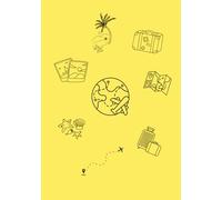 Travel-Themed Grid Notebook | 90 Pages | B5 Size | Durable Cover | Maps | Airplane | Luggage | Beach Design | Lightweight & Perfect for Notes & Adventures |