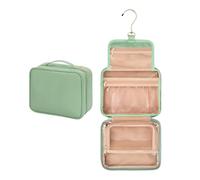 Travel Toiletry Bag, Hangable Foldable 3 Compartment Small Travel Bag For Toiletries, Portable Makeup Pouch With Handle, Spacious Design, Convenient Organizer For Cosmetics Usage