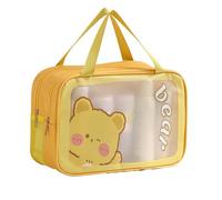Travel Toiletry Bag, Multi-Compartment Makeup Organizer, Portable Storage Pouch, 10.63x5.12x6.69 in Ideal for Shampoo, Lotions, Facial Cleansers, Travel and Daily Use, Giallo, Consulte la descripción