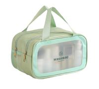 Travel Toiletry Bag, Multi-Compartment Makeup Organizer, Portable Storage Pouch, 10.63x5.12x6.69 in Ideal for Shampoo, Lotions, Facial Cleansers, Travel and Daily Use, verde, Consulte la descripción