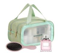 Travel Toiletry Bag, Multiple Compartments Travel Storage Bag, Makeup Organizer, Portable Shampoo Pouch, for Lotions, Facial Cleansers, and Other Toiletries, Durable Water-Resistant Design