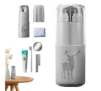 Travel Toiletry Cup Set, Multi-Functional Kit, Portable Travel Must-Haves, Compact Bathroom Organizer, Leak-Proof Containers, for Business Trip School Camping Use, 8,27 x 2,68 x 2,68 pollici, grigio