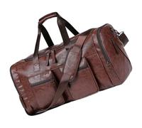 Travel Tote Bag - 21.65x9.84x11.81in Large Capacity Weekender, Heavy Duty Overnight Gym Bag | PU Leather Men, Perfect for Dad and Boyfriend for Business Travel, Airplane Carry On, Work, Weekend