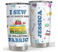 Travel Tumbler Con Paglia E Coperchio Tazza Termica Acciaio Inox Mug Termica Per Compleanno Papà Natale 590 Ml Bicchiere Da Cucito Personalizzato Love Sewing