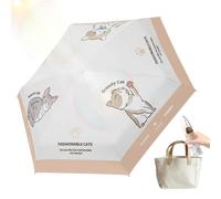 Travel Umbrella - 6 Rib Windproof Mini Umbrella With Cat Claw Handle