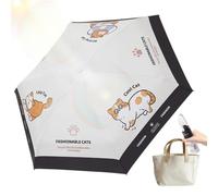 Travel Umbrella - 6 Rib Windproof Mini Umbrella With Cat Claw Handle