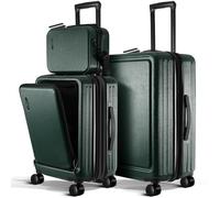 TRAVELARIM Non Estensibile, Verde, 3 Pezzi Set (22"/24"), Set di Bagagli a Mano e 24 Pollici