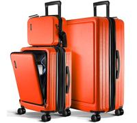 TRAVELARIM Set di valigie da 2 pezzi, valigia da 61 cm e bagaglio da 71 cm con ruote girevoli, set di valigie rigide resistenti, valigie da viaggio espandibili con ruote, arancione, Arancione, 3 Piece